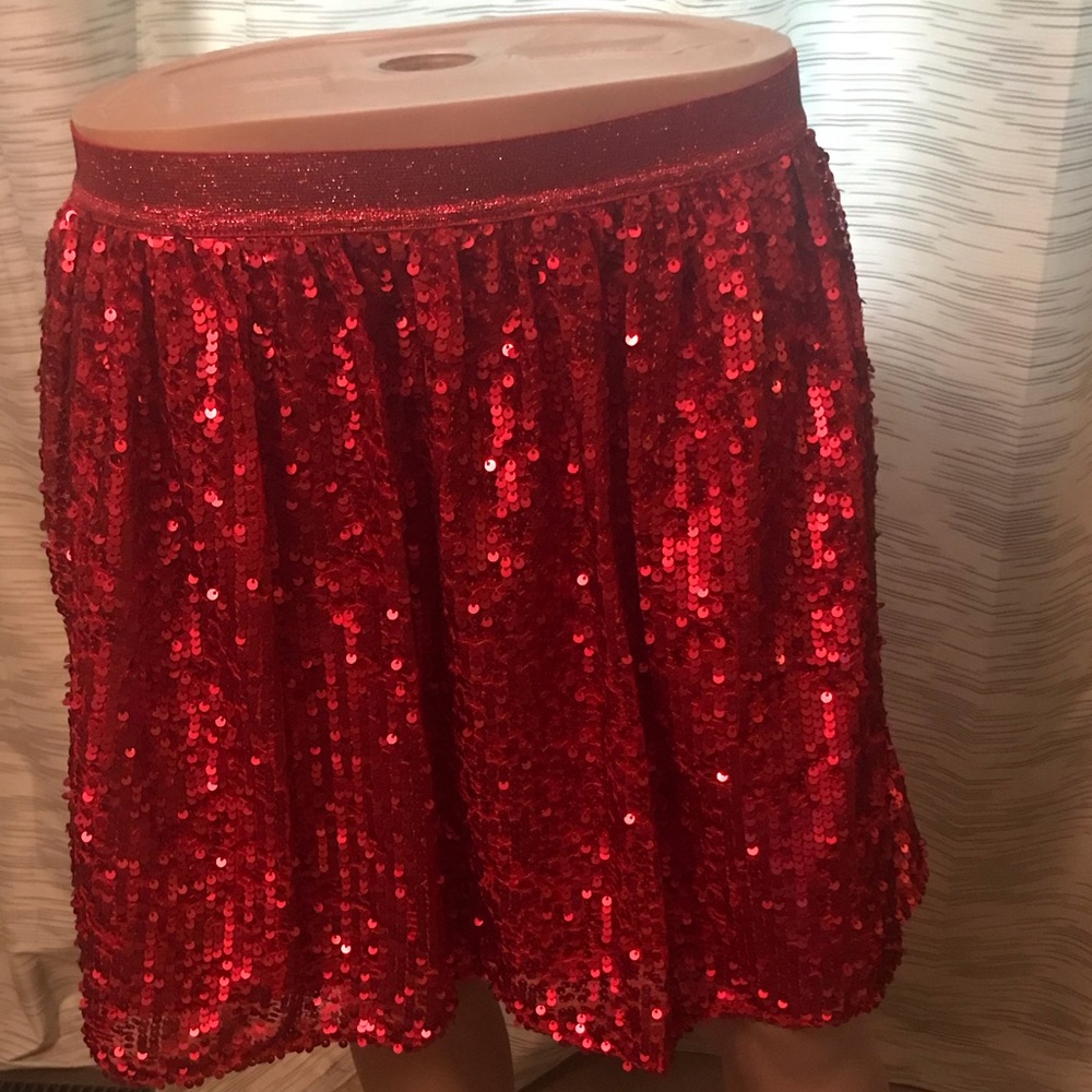 Red glitter skirt